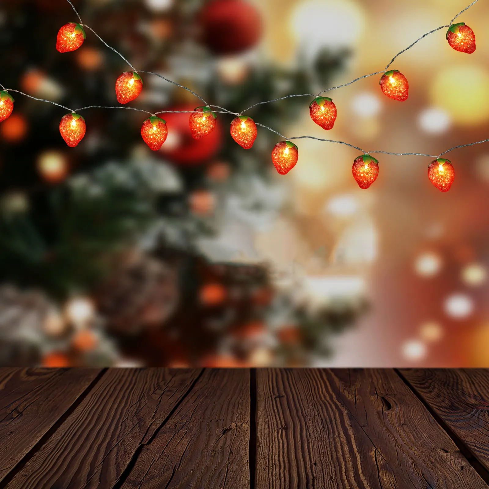 

Светодиодные гирлянды в форме клубники на батарейках для Пасхи, дома, патио, романтического освещения ночью