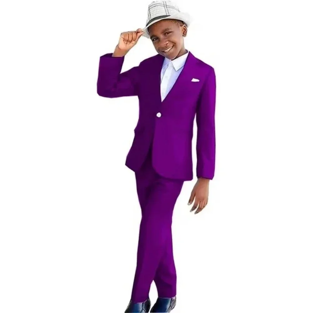 

Boys Suit Set Formal Children Catwalk Show Wedding Party Costume Kids Gray Blazer Pants Clothing Sets