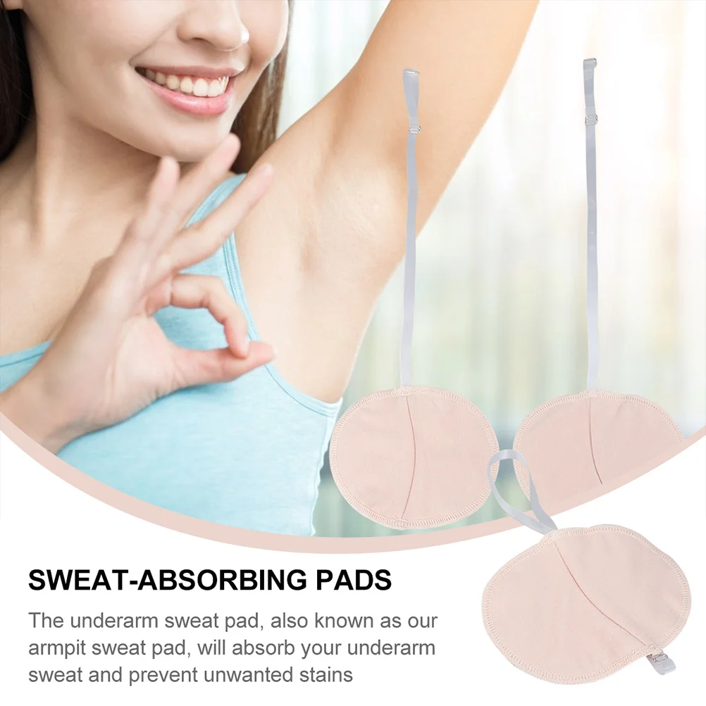 2 Pairs Sticker Underarm Sweat Pads Miss Wipes Armpit Guards Cotton Absorbing Cushions