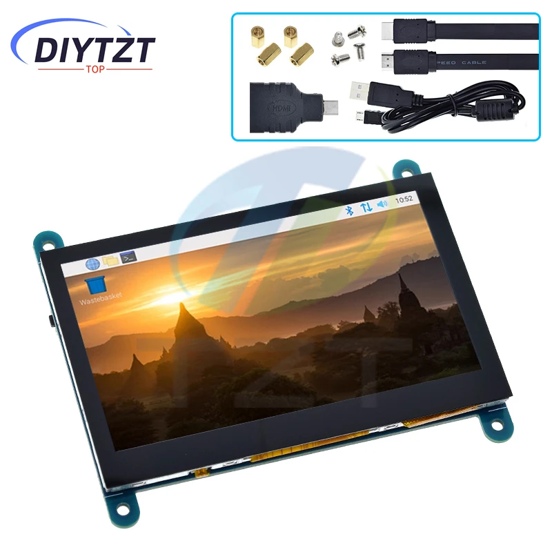 

4.3 Inch USB Touch Control HDMI LCD Display Capacitive Touch Screen Panel 800*480 5 Point Touch IPS Monitor For Raspberry Pi