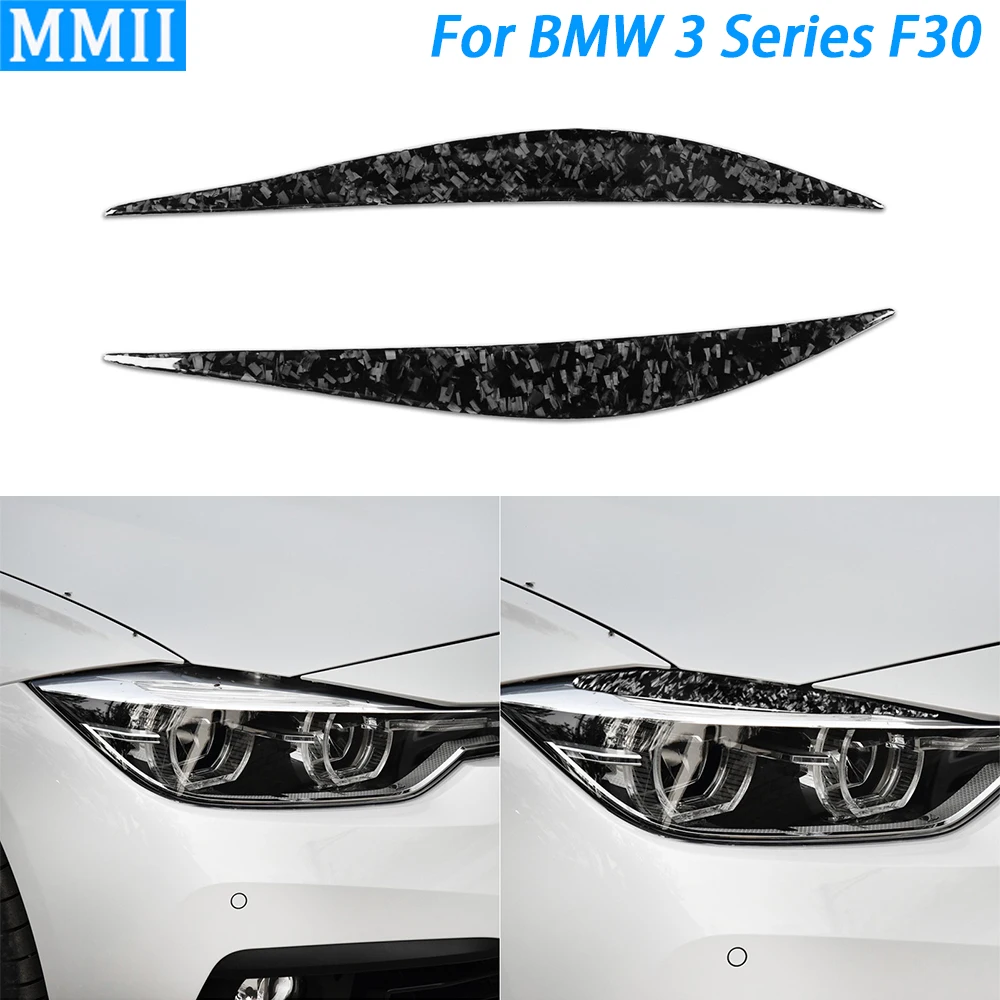 

For BMW 3 Series F30 2012-2018 Forged Carbon Fiber Headlight Eyelid Eyebrow Decorative Strips Car Decoration Accessories Sticker