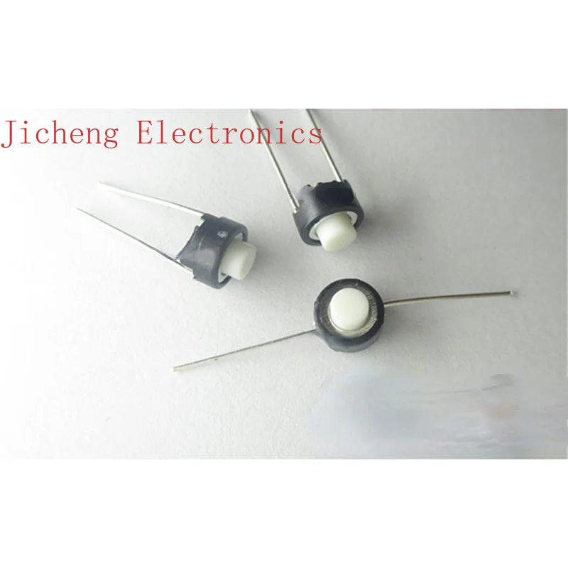 10PCS 6*6*5mm Original Tact Switch White Round 6x6x5 Straight 2 Pins Button Micro-movement