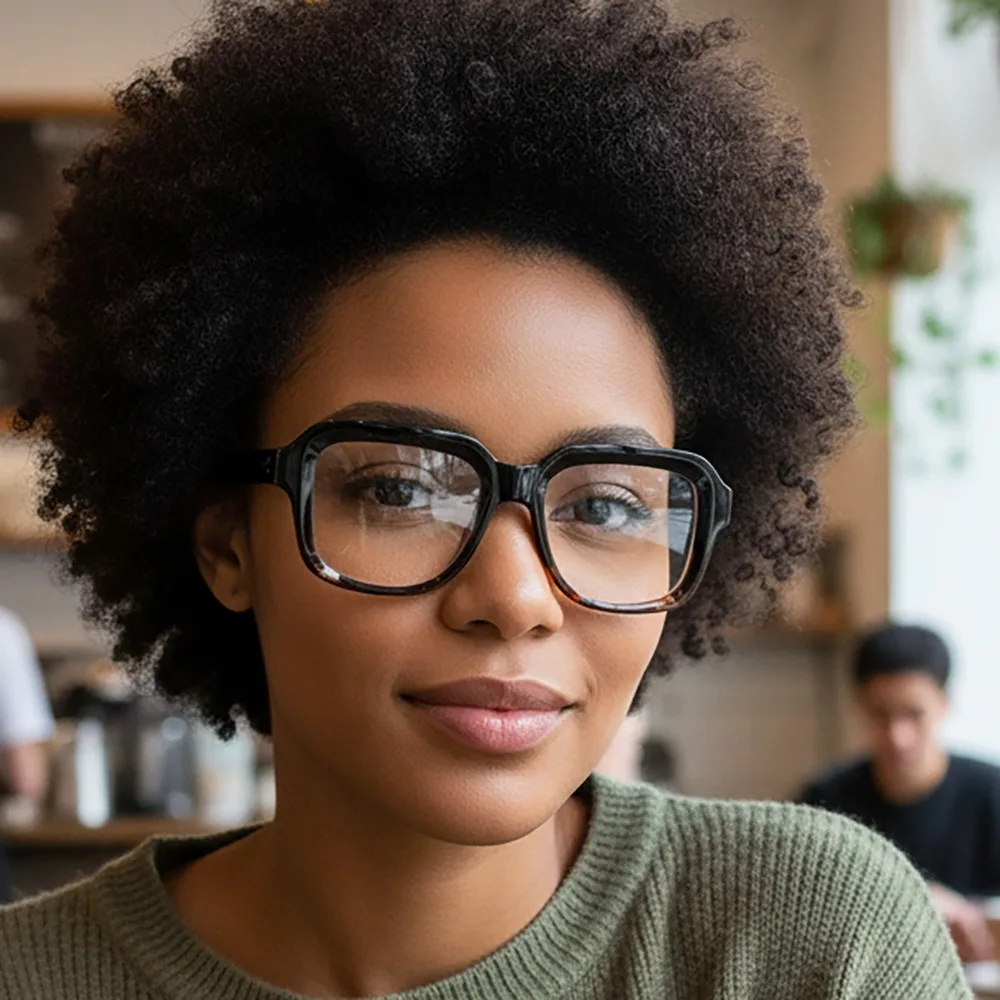 نظارات قراءة مصنوعة يدويًا للنساء، نظارات طبية مربعة لقصر النظر مع عدسات مضادة للضوء الأزرق، نظارات عصرية للنساء