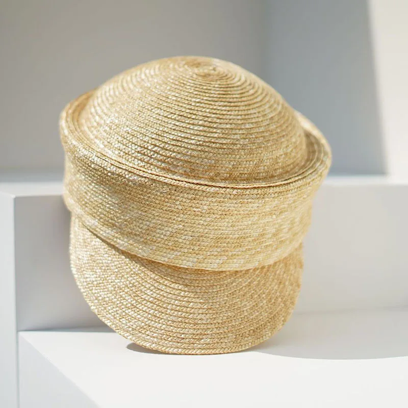 Women Summer Beret Hat Sun Hat DIY Fine Straw Cap Visor Hat Newsboy Hat Outdoor Activities Street Beach Travel Derby Hats Base