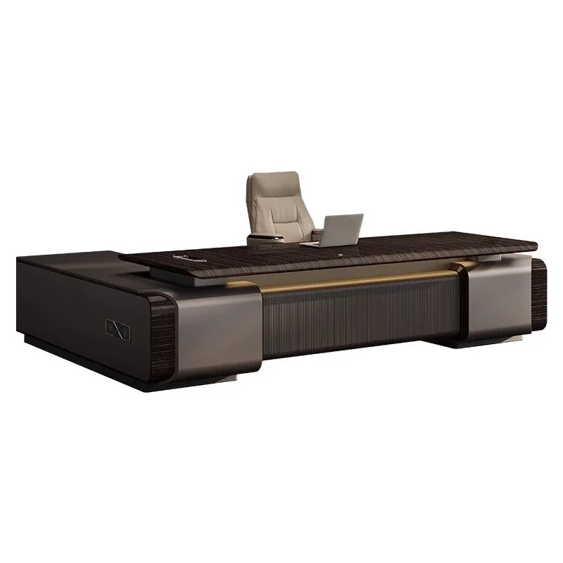 High-end boss table, desk, simple, modern light luxury, high-end sense, president table, large class desk