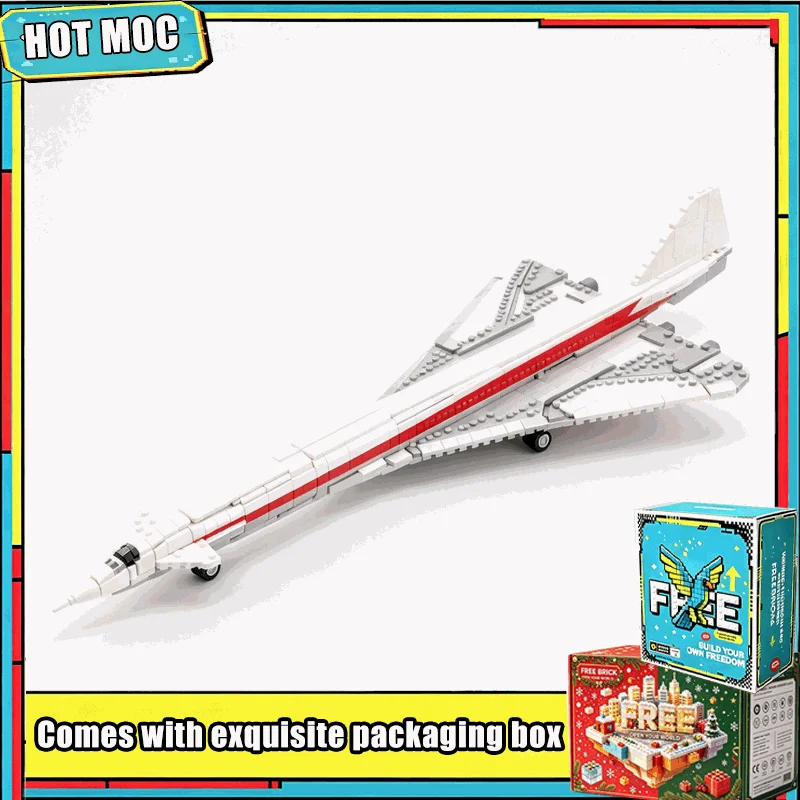 4022Parts Supersonic Airliner Prototype Jet MOC Model Custom Building Blocks DIY Assembly Future Design Aircraft Toy Gifts Set