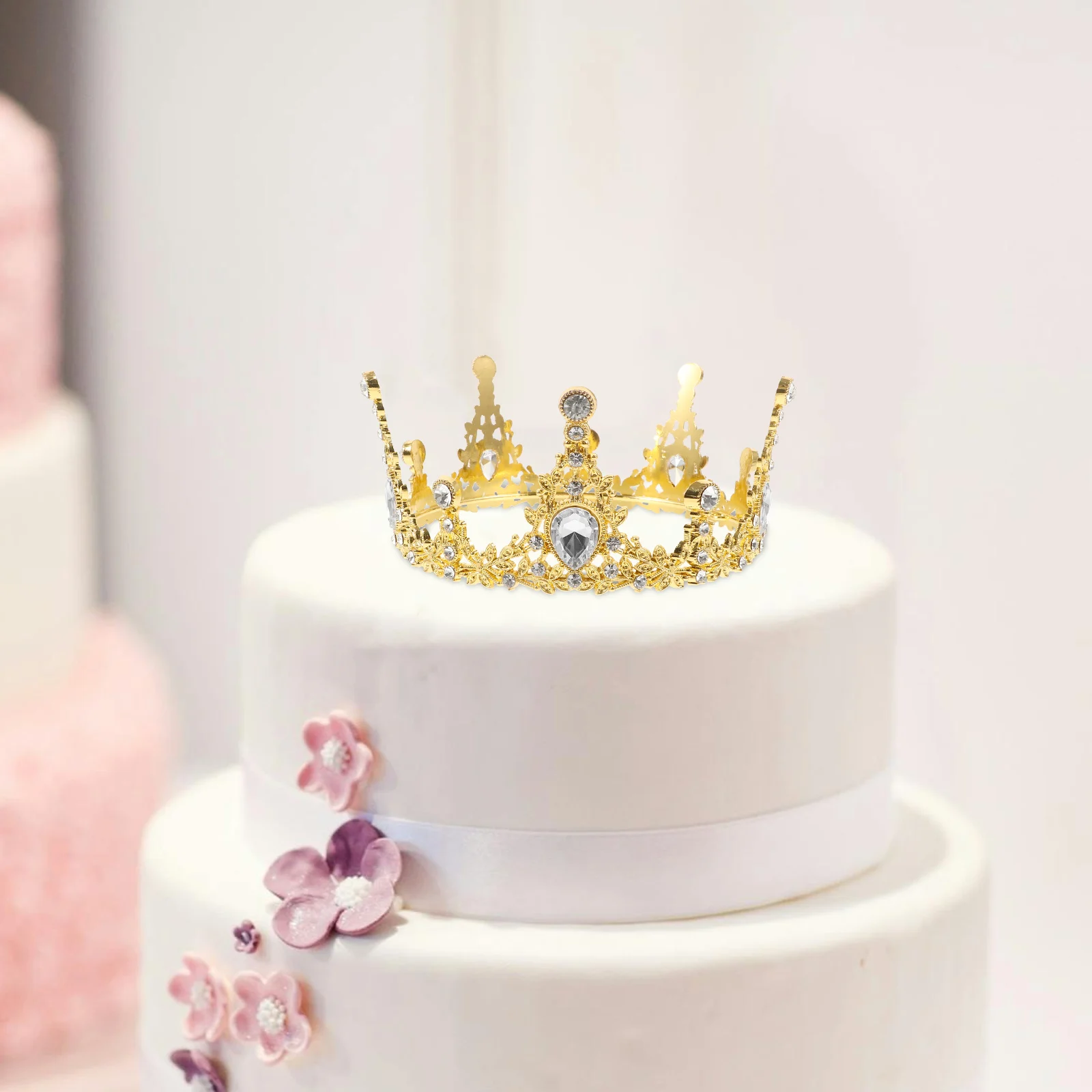 

Luxurious Rhinestone Crown Cake Decor Unique Bridal Shower Birthday Party Decoration Accessories