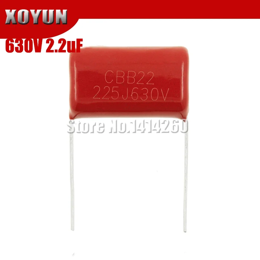 

10 шт. 630V225J шаг 25 мм 2,2 мкФ 2200NF 225 630 В CBB полипропиленовый пленочный конденсатор
