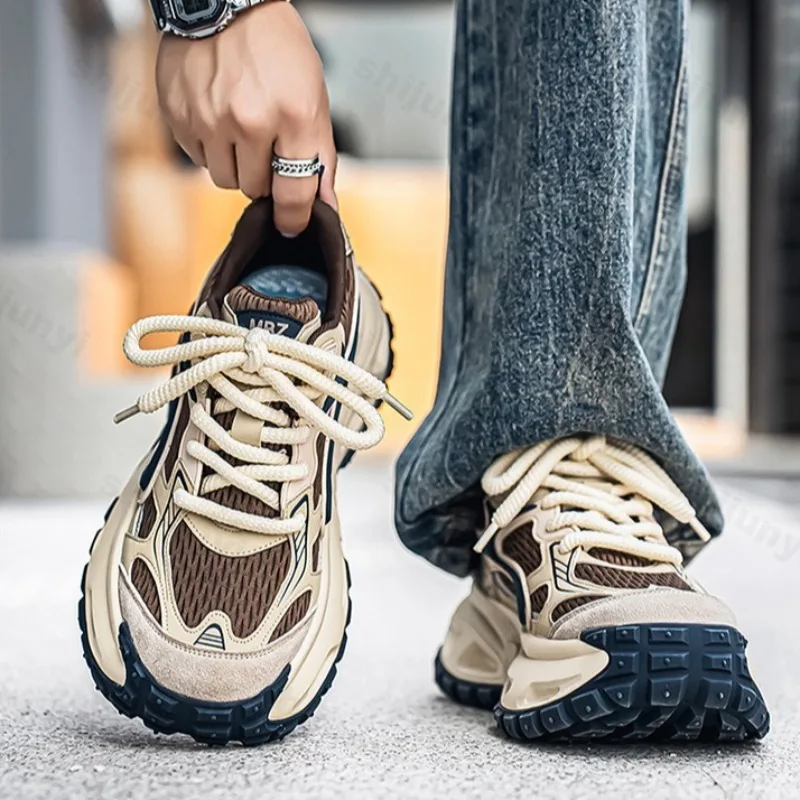 

Men's Mesh Breathable Sneakers Fashion Trend Anti Slip Platform Sneakers Comfort Thick Soled Casual Mens Shoes Zapatillas Hombre