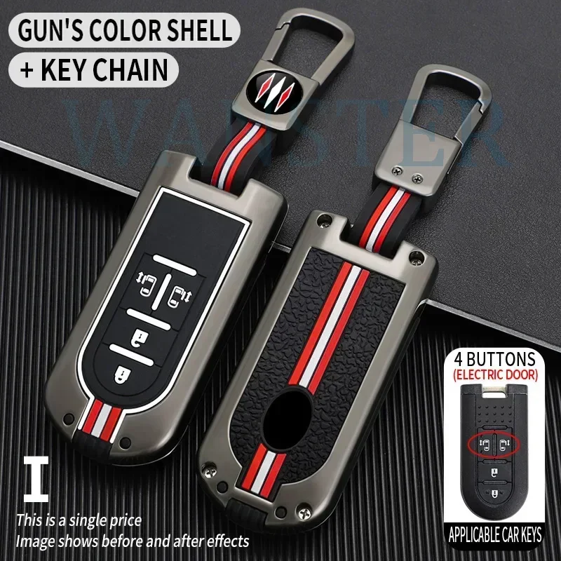 Metal Car Key Cover Fob Case Shell for Toyota ROOMY Tank Passo Roomie for Daihatsu LA600S LA610S LA150S Canvas Tanto Move 2015