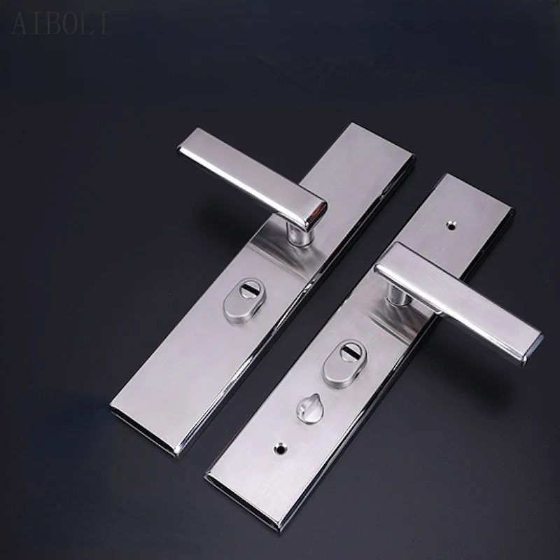 304 Stainless Steel Anti-theft Door Handle Universal Household Entry Door Multi-function Handle Thickened Anti-theft Lock