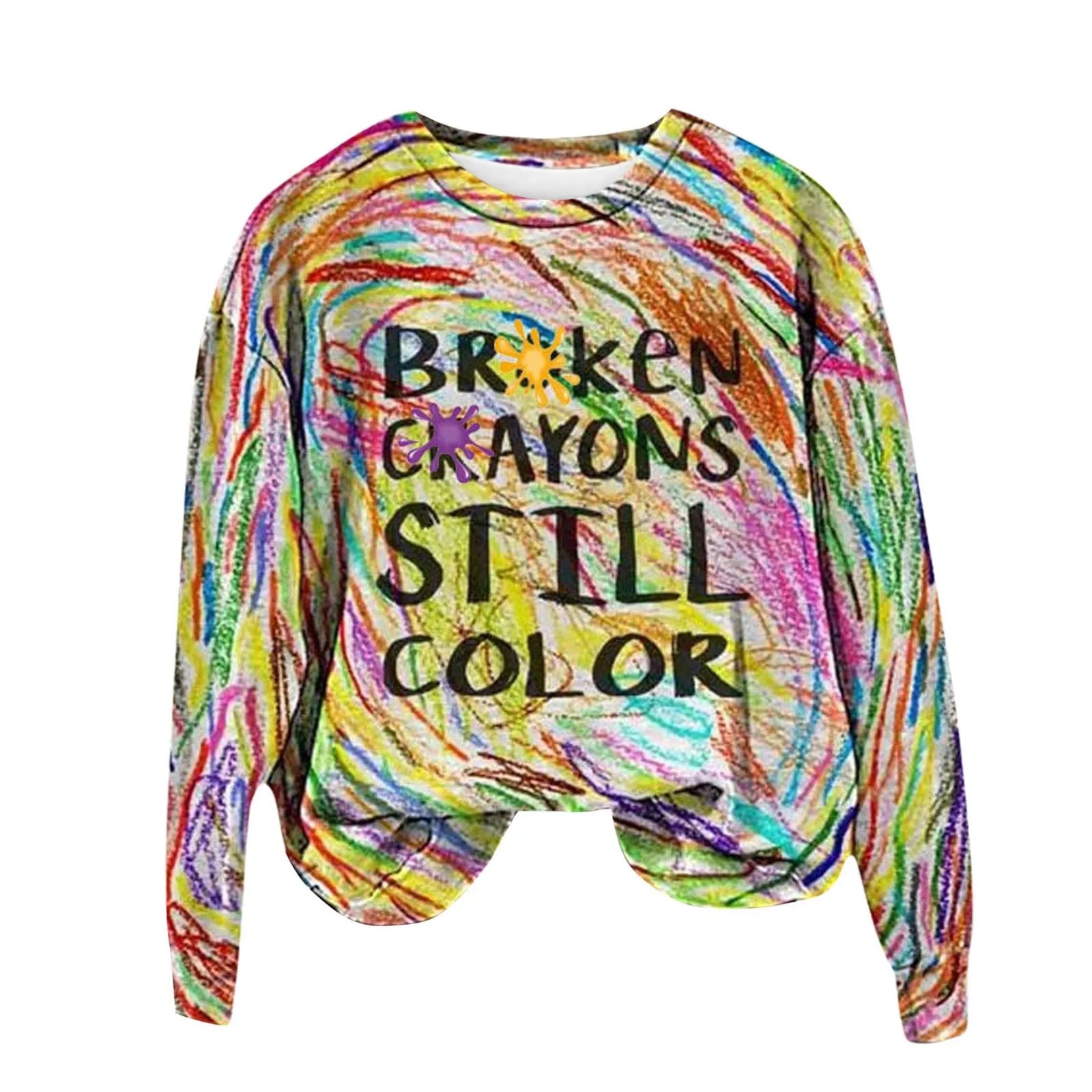 

Women Blouses Women Casual Letter Print Round Neck Long Sleeve Sweatshirt Loose Blouse Top Thermal Shirts Women