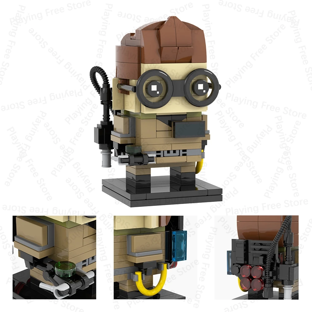 MOC Ghostbustered BrickHeadz شخصيات فيلم الرعب بيتر إيجون متوافق مع اللبنات مجموعة لعب للأطفال الكبار الأصدقاء هدية