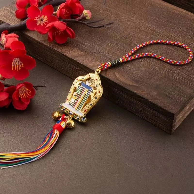 Buddhism Ten Aspects of Freedom Car Center Console Trinket Pendant,Mobile Phone Creativity Tibetan Gift Trinkets Buddhist Item