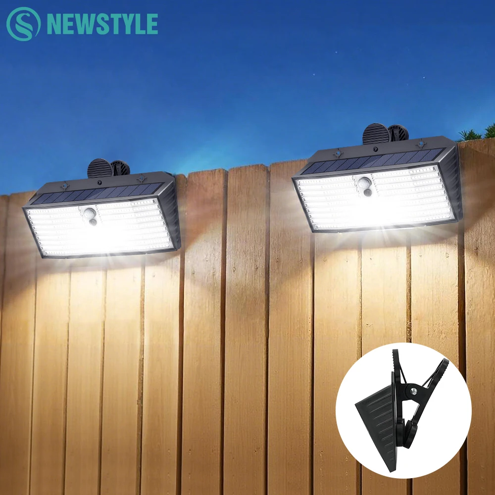 

418LED Clip Solar Lights Outdoor with Motion Sensor Solar Wall Light Portable Security Lights for Chain Link Patio Deck Yard