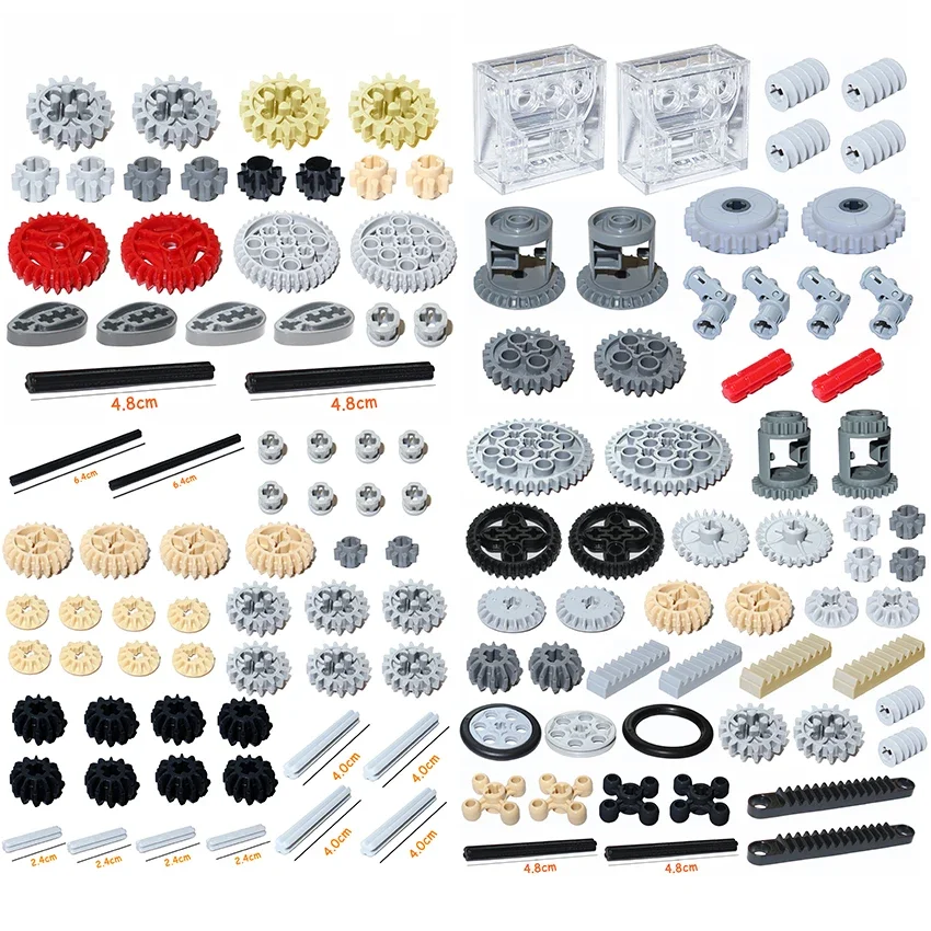 الملحقات التقنية MOC الطوب السائبة أحجام متعددة والعتاد عبر المحاور مجموعة متوافقة مع جميع العلامات التجارية اللبنات ألعاب تعليمية