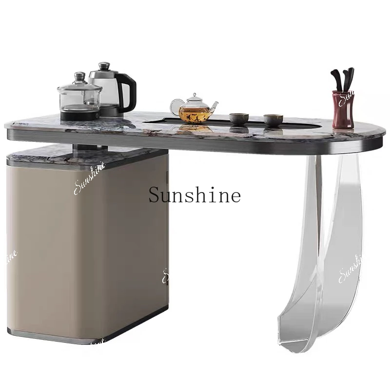 Slate modern simple household embedded kettle integrated new Chinese kung fu small tea table  FT