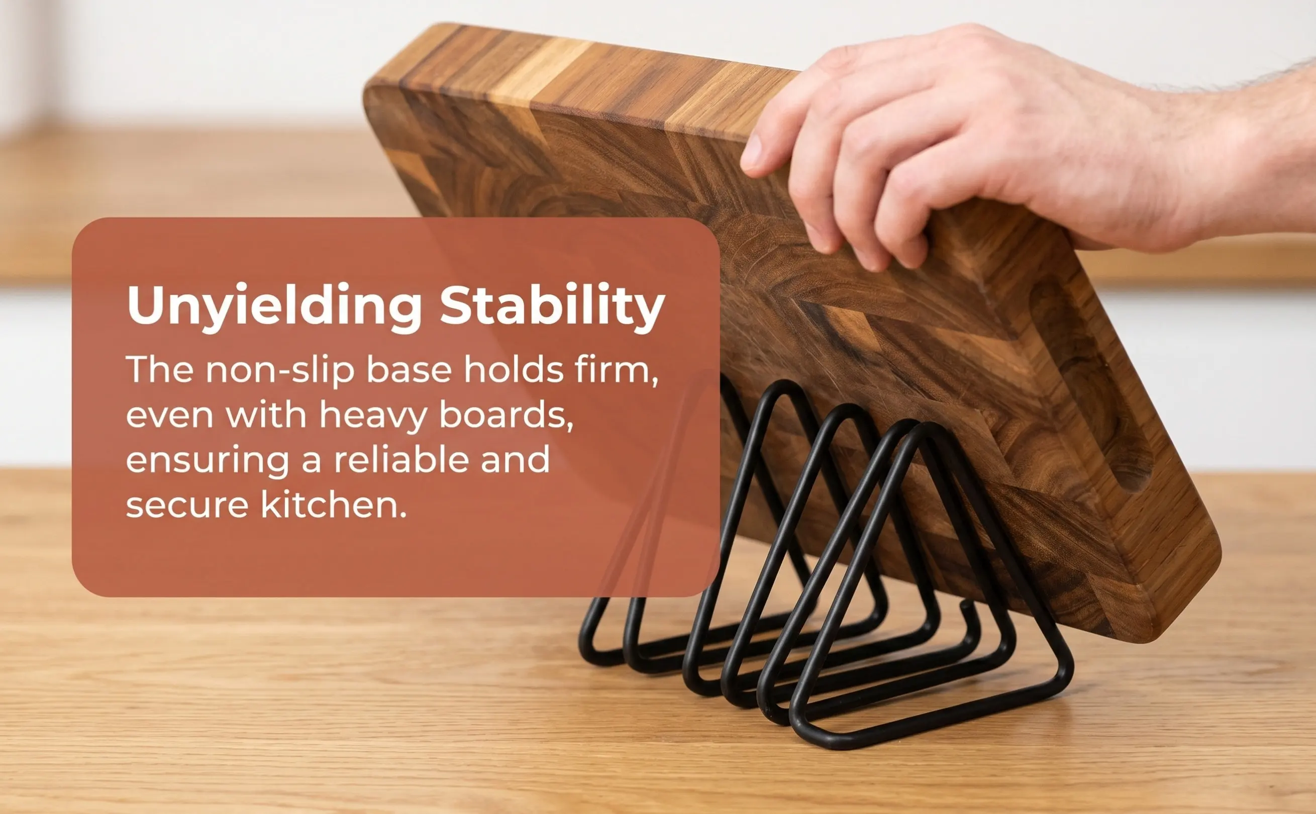 Kitchen Baking Sheet Organizer - Triangle Cutting Board Holder Space Saving