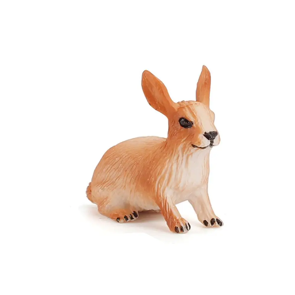 Rabbit Cake Toppers Fox Animals Figures Miniature  Home Decor Artificial