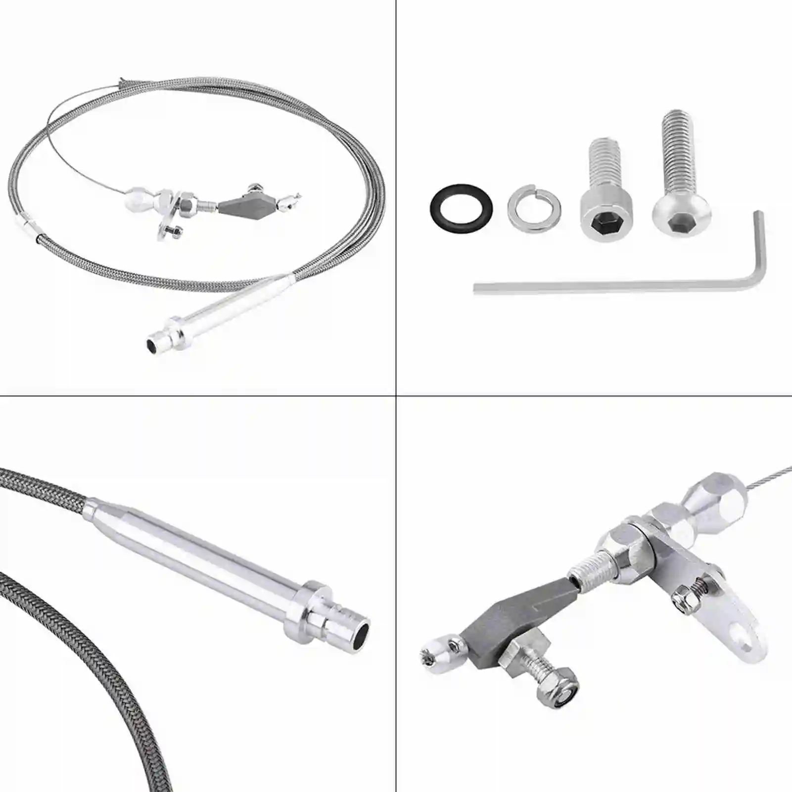 

For Chevy TH350 Stainless Steel Braided Transmission Throttle Cable Detent Kickdown