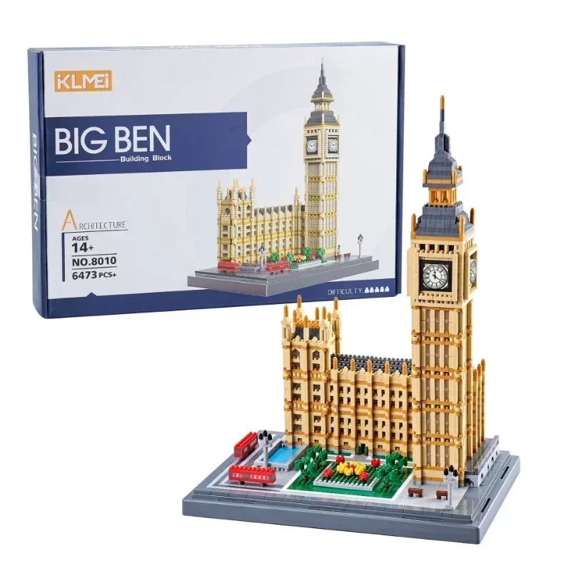 Nieuwe Big Ben-bouwstenen uit de architecturale serie 2024. Versier driedimensionaal montagemodel voor kinderen en volwassenen