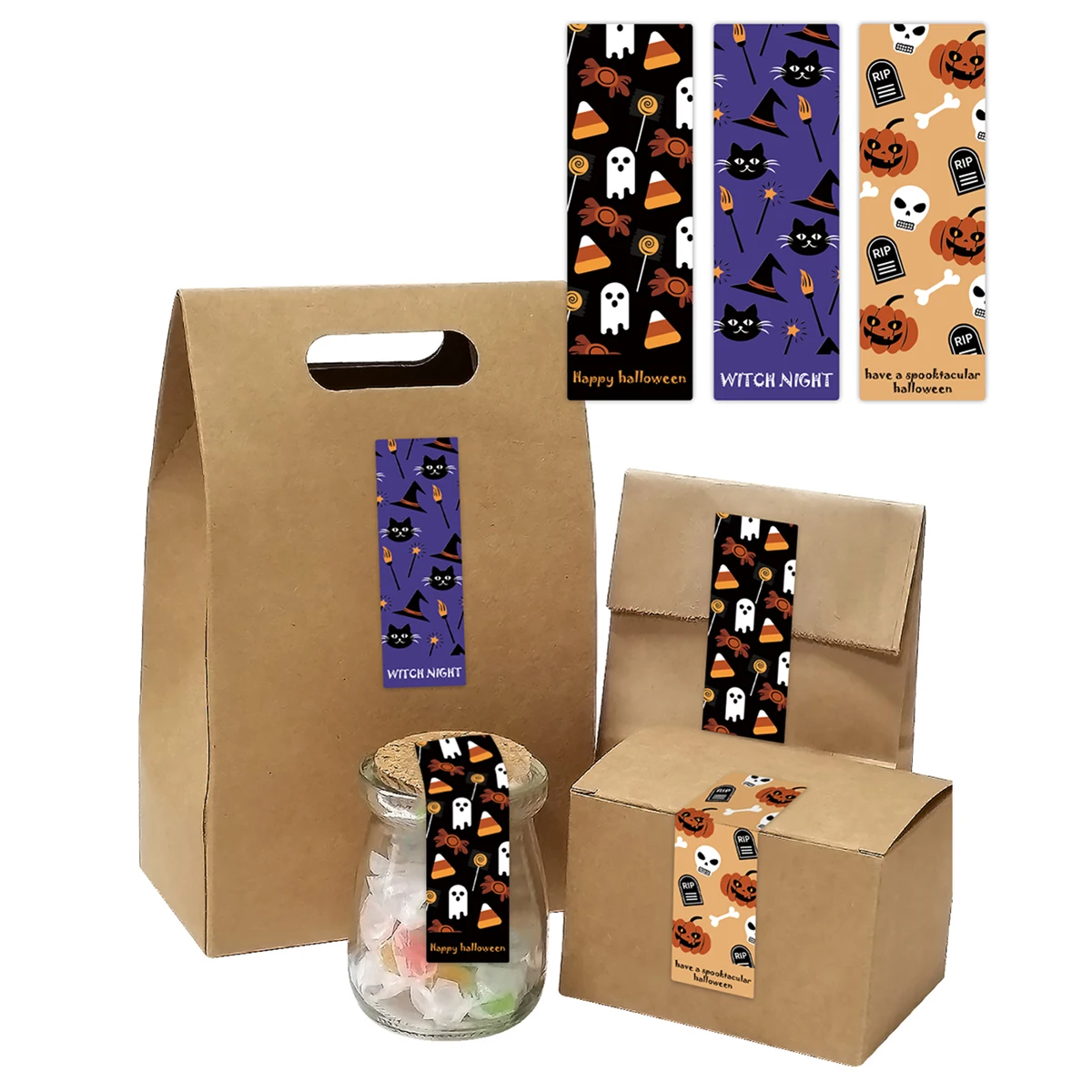 30sheets Happy Halloween Sealing Stickers,Gift Box Wrap Sealing Stickers Business Commodity Packaging Labels Gift Box Decoration
