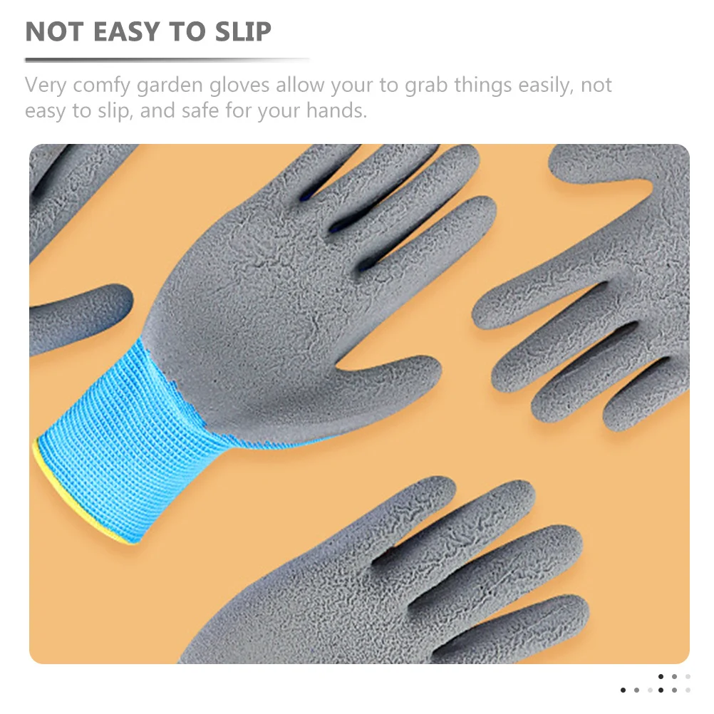 3 أزواج مريح قفازات حديقة اللاتكس واقية العمل مقاومة للاهتراء للأطفال البستنة زراعة التزلج على الجليد قفازات في الهواء الطلق