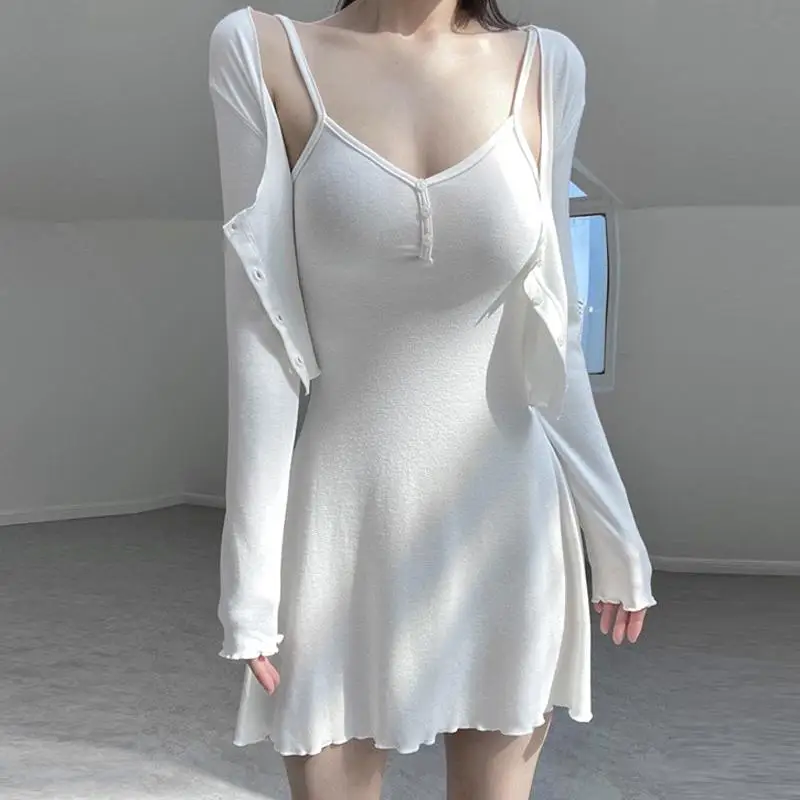 

Sexy Comfortable Thin Sun Protection Women's Dress Set 25-35 Years Old Summer Fashion Set Polyester Blend Material
