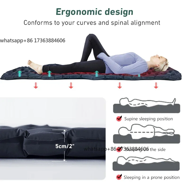 Camping Sleeping Pad Ultralight Inflatable Mattress Portable Outdoor Air Cushion Sleeping Mat for Travel Hiking