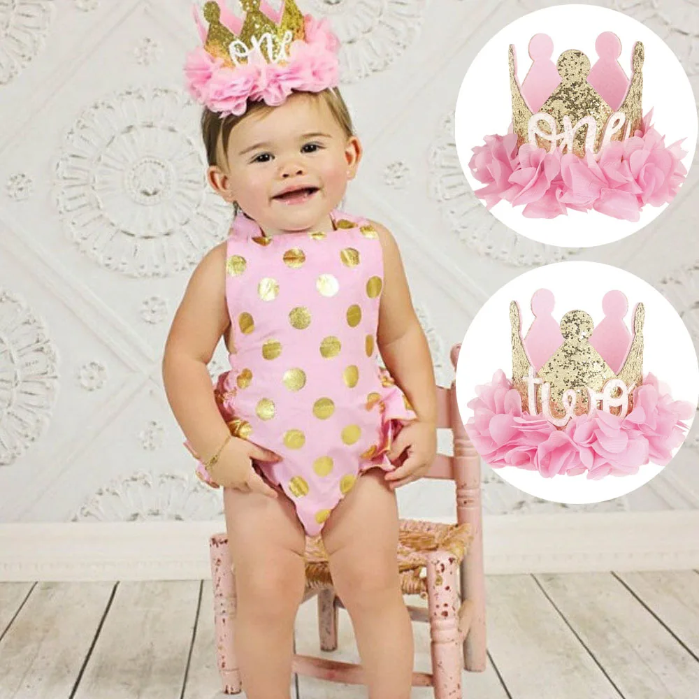 New Princess Baby Girl 1st Birthday Party Flower Crown Party Headband Hairband