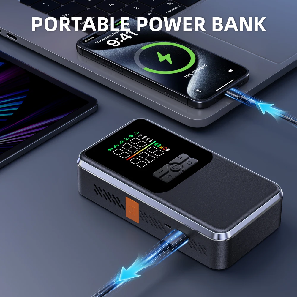 Wireless Peak Car Jump Starter, Portable Emergency Booster & Car Power Supply, All-in-One Backup Power for Vehicle SUV Truck - view 4