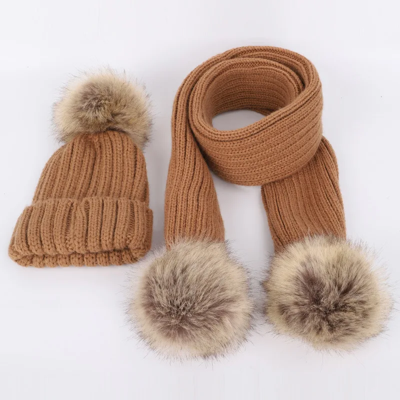 2 3 4 5 6 7 8 9 10 Years Old Boys Girls Winter Warm Hat Knitted Beanie Caps for Kids Toddler Fur Pompom Snow Bonnet