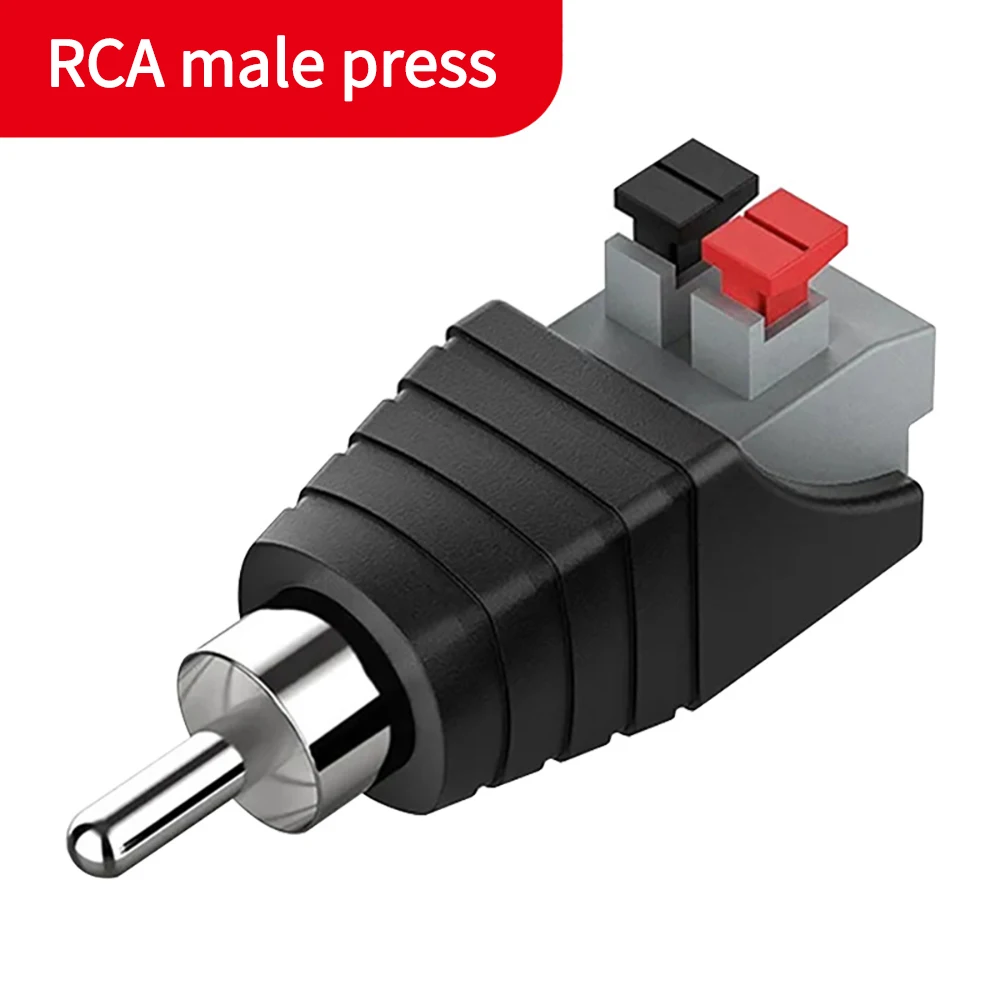 AV Plug RCA Lotus Head Press Terminal Monitoring Accessories RCA Welding-free Audio Connector Audio Male and Female