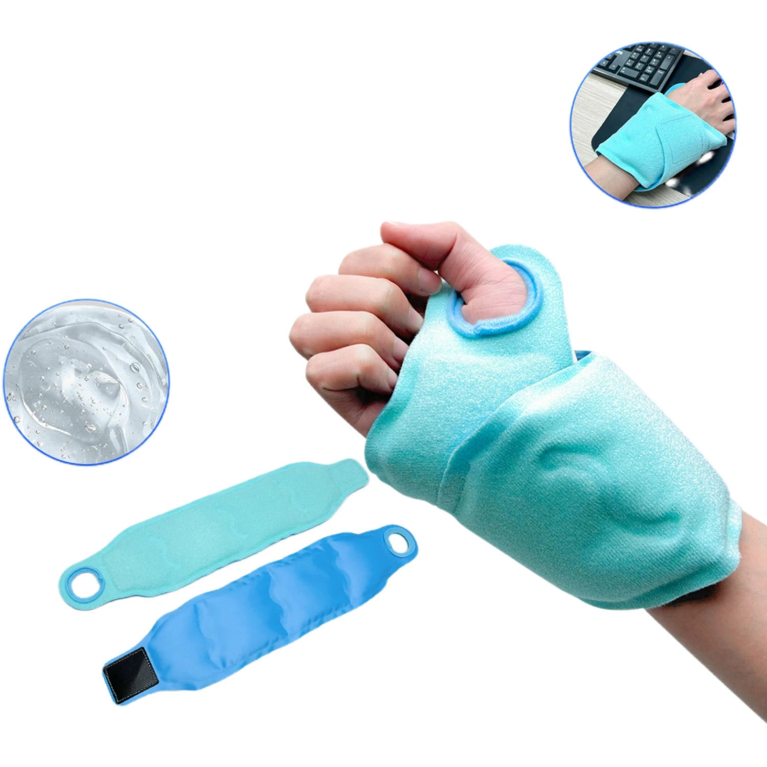 

1/2/3 шт. Пакет со льдом на запястье Многоразовые гелевые холодные пакеты Холодные и горячие ручные расслабляющие холодные гелевые упаковки Спортивный пакет со льдом Охлаждающий гель Пакет со льдом