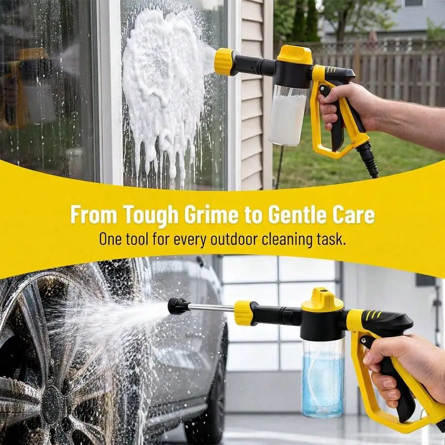 Foam Spray Gun For Car Wash With Microfiber Mitt 3 Spray Modes High Pressure Foam Cannon view 3