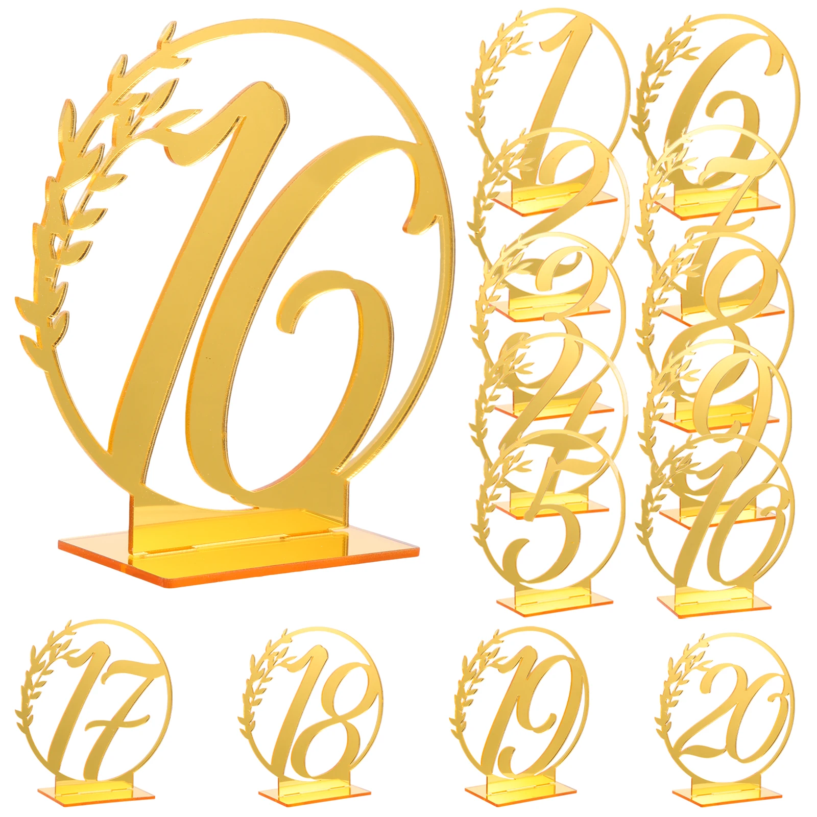 

20 pcs Acrylic Numbers Elegant Frosted Base Signs Wedding Party Banquet Seating Cards Wedding Party Table Numbers Home Decor