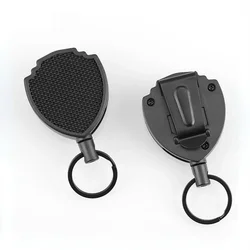Anti-theft Badge Reel Metal Easy-to-pull Buckle Rope Elastic Keychain Retractable Key Ring Anti Lost Badge Fishing Clips