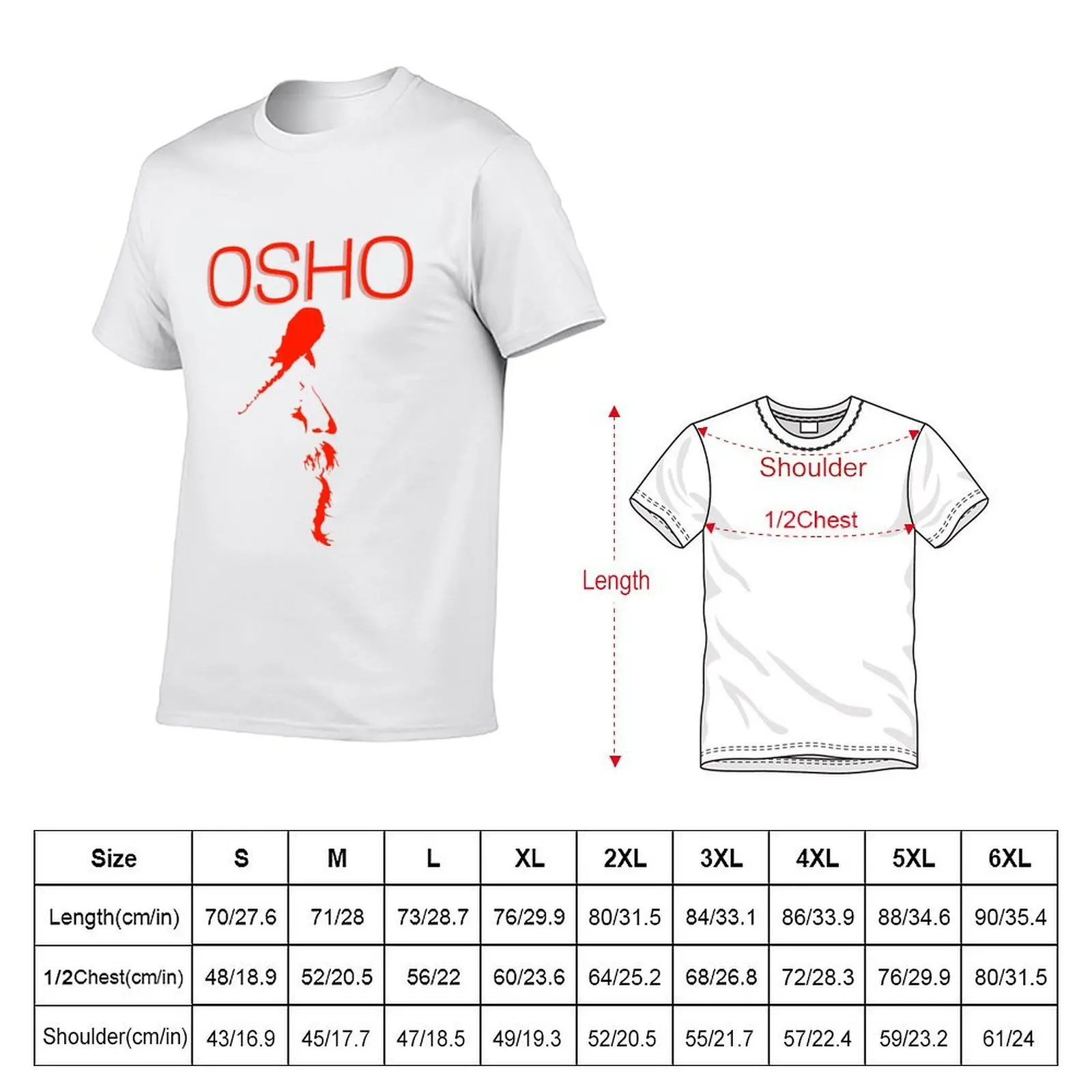 Osho, identification sign, long beard T-Shirt t shirts for man graphic vintage man t shirts high quality luxury brand T-Shirt