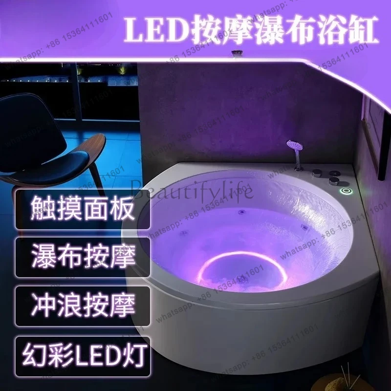 

yj5 Circular acrylic independent massage bathtub LED upgradable constant temperature system Bubble bath Bluetooth music