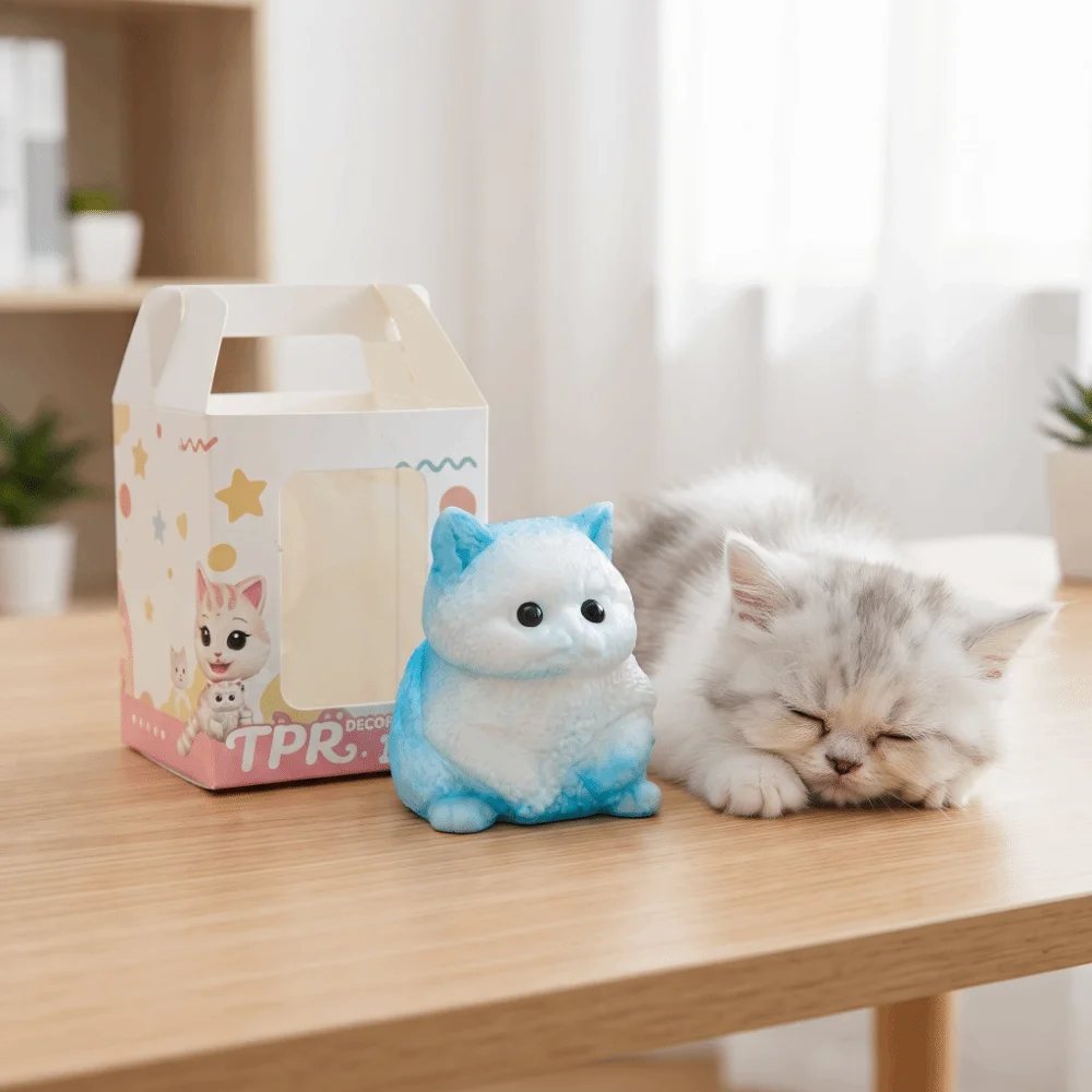 Kawaii Fast Rebound Cat Squishy Slow Rising Soft Texture Cat Fidget Animal Figure Mini Size Cat Squishy Birthday Gift