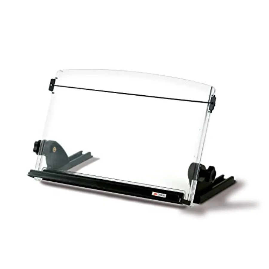

Adjustable Document Copy Holder In-line with Monitor Minimizing Head and Neck Movement 150 Sheet Ccity Holds Sheets to Books El
