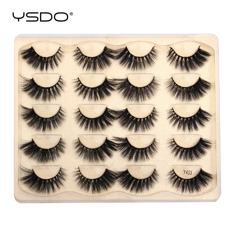 YSDO 10 pairs mink eyelashes hand made cilios mink 3d false eyelashes natural long volume eyelash 3d mink lashes faux lashes