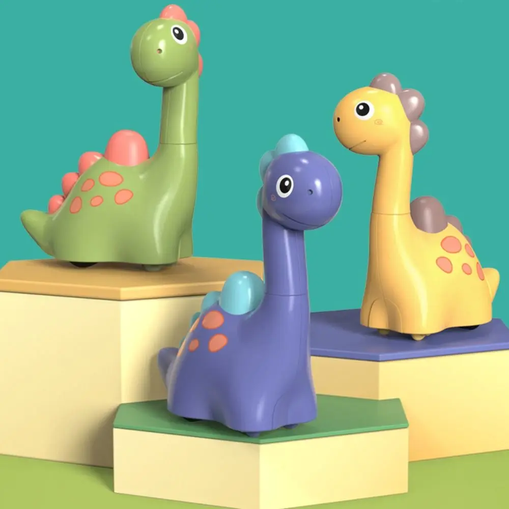 Baby Toys Press Return Car Toys Yellow Green Brachiosaurus Model Purple Cartoon Dinosaur Toys Birthday Gift