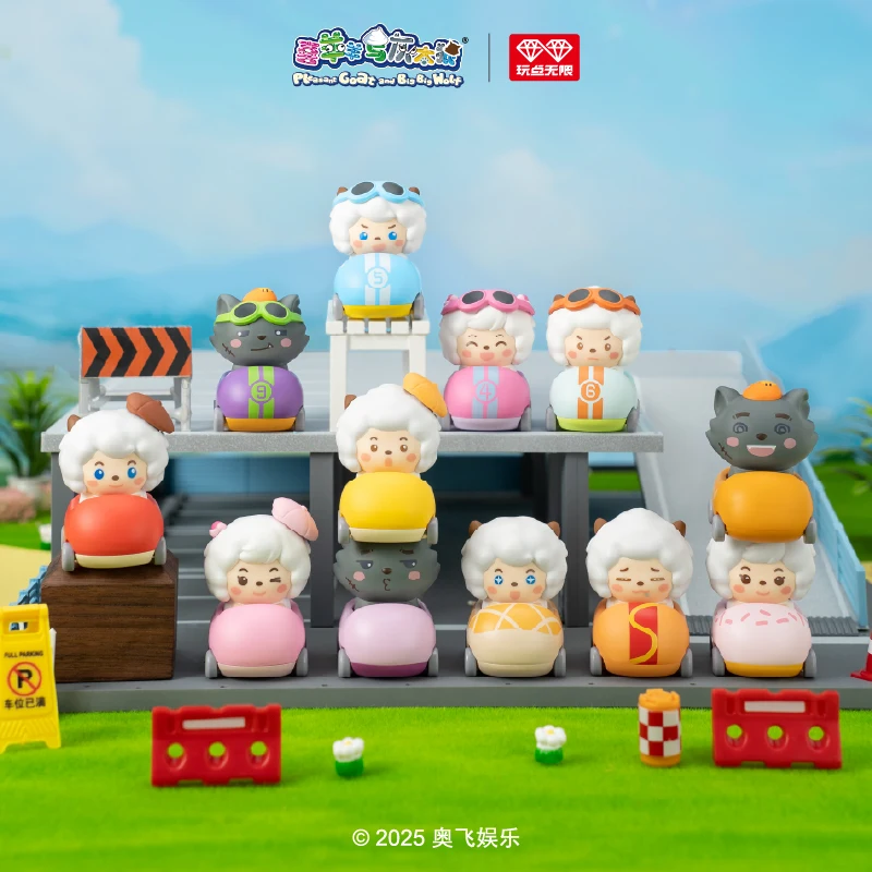 

Приятная коза и большой волк, забавный подвижный автомобиль, штабелируемая серия, слепая коробка, аниме-фигурка, декор для стола, коллекционные игрушки, подарки для фанатов