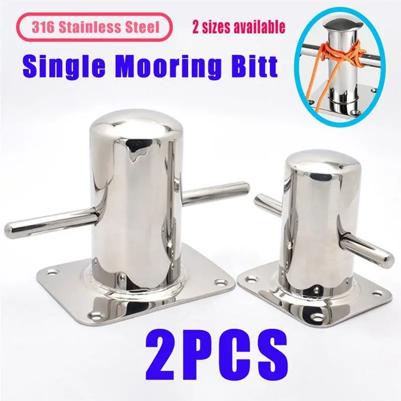 A11E-90/120MM Single Mooring Bitt Stainless Steel Single Mooring Bitt Heavy Duty Bollard Cleat Marine Accessories 2PCS