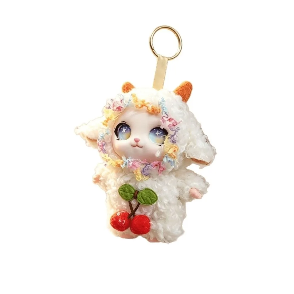 Curly Hair Big Ear Curly Hair Rabbit Doll Vinyl Curly Plush Plush Rabbit Doll Keychain Miniature Figure Cute