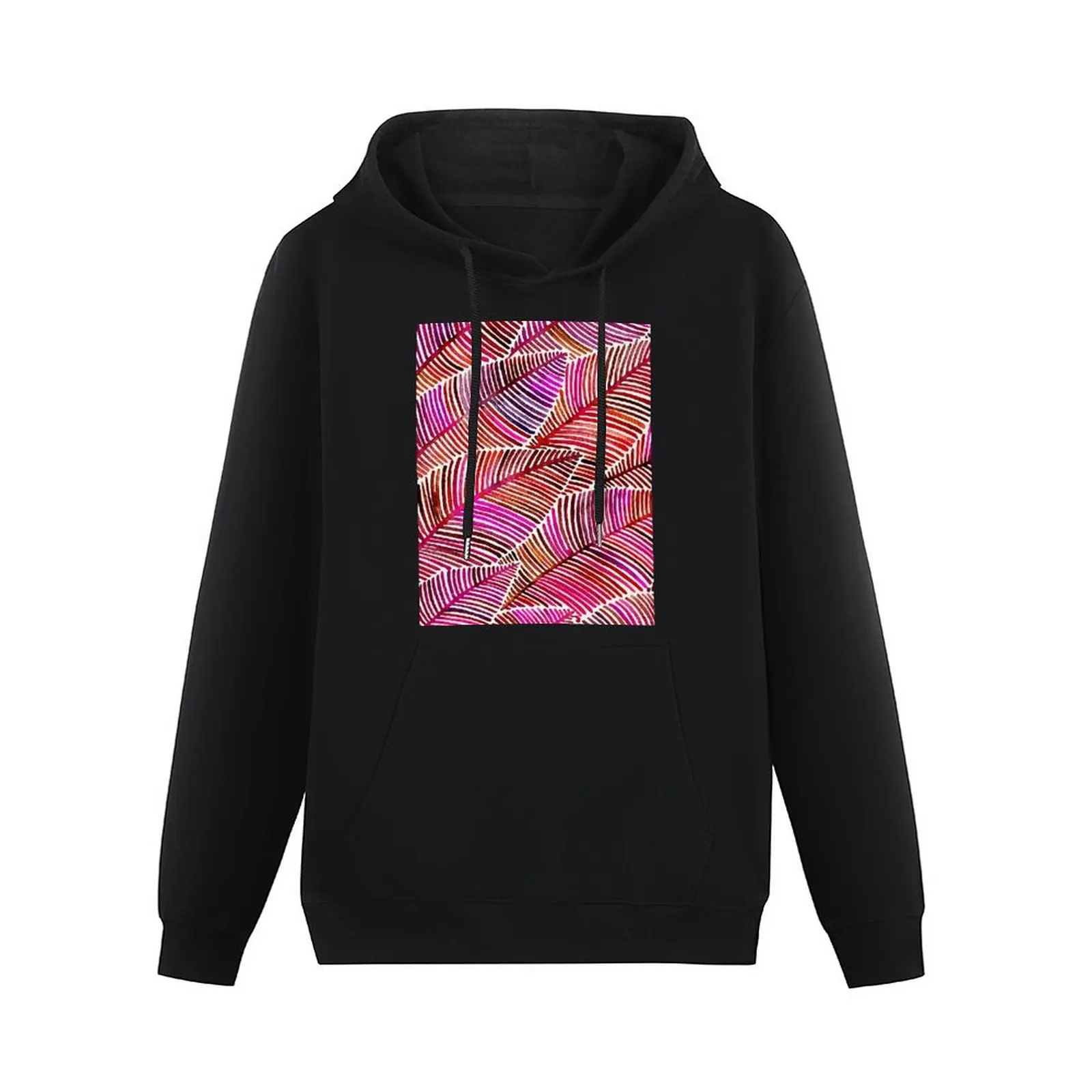 Tropical Leaves – Fuchsia Palette Pullover Hoodie korean autumn clothes male clothes hoodie man