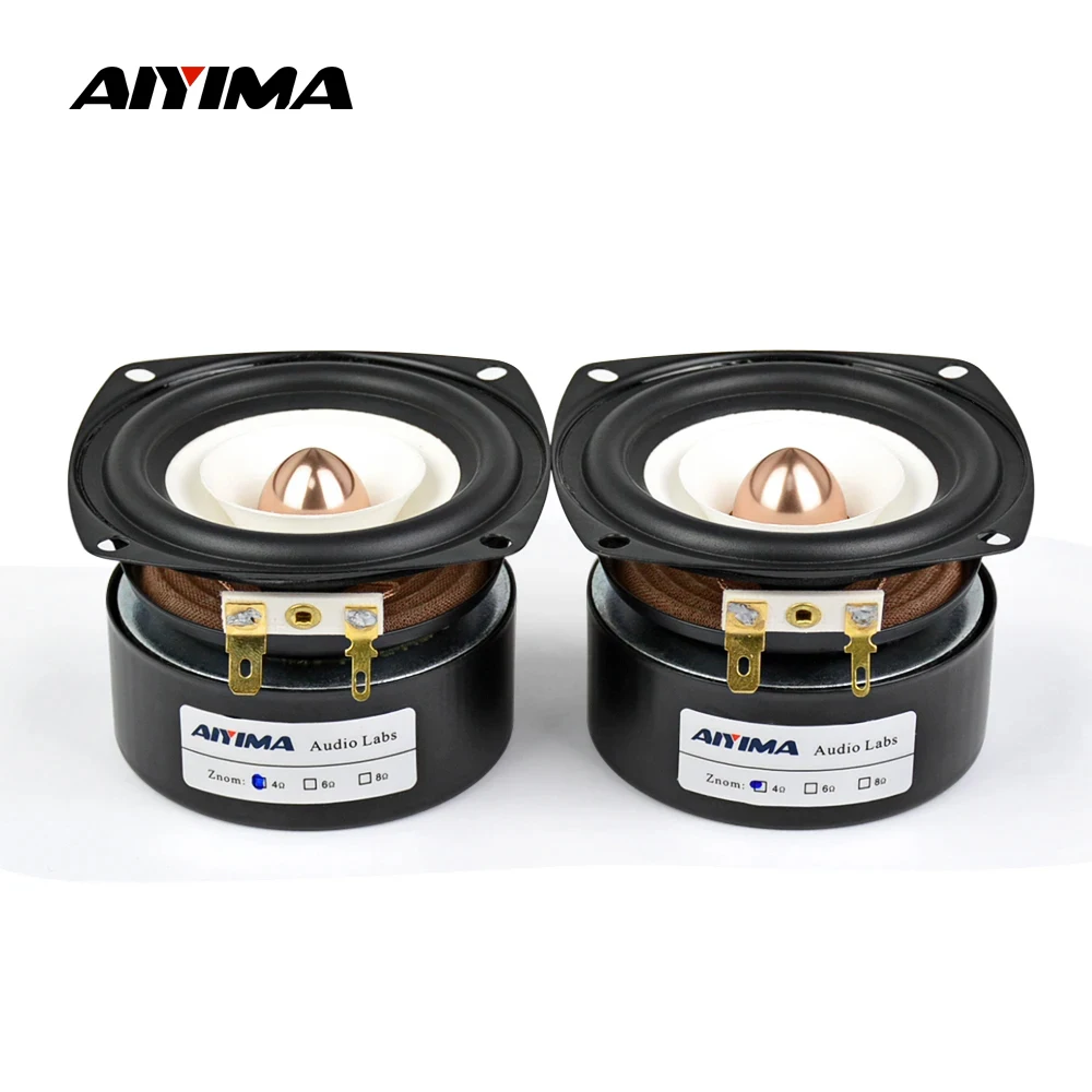 AIYIMA 2 Stück 3 Zoll Breitbandlautsprecher 4 8 Ohm 15W Lautsprecher Bass Mitteltonlautsprecher für Heimverstärker Audio