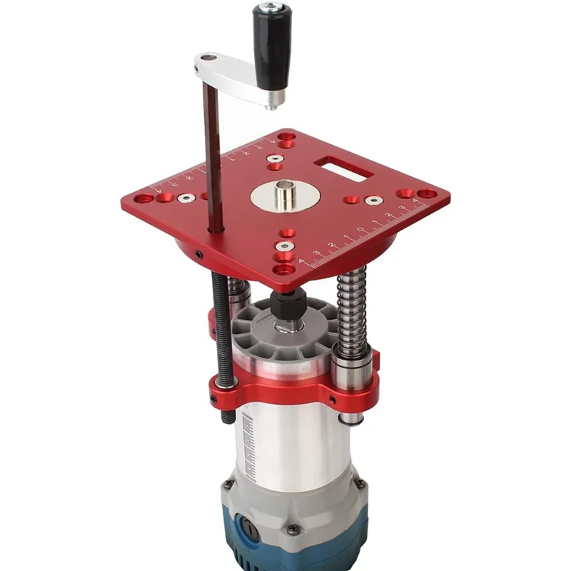 

A20F-Mini Router Table Insert Plate And Router Lift For 65Mm Universal Trimming Machine,Square Woodworking Bench Router Easy To