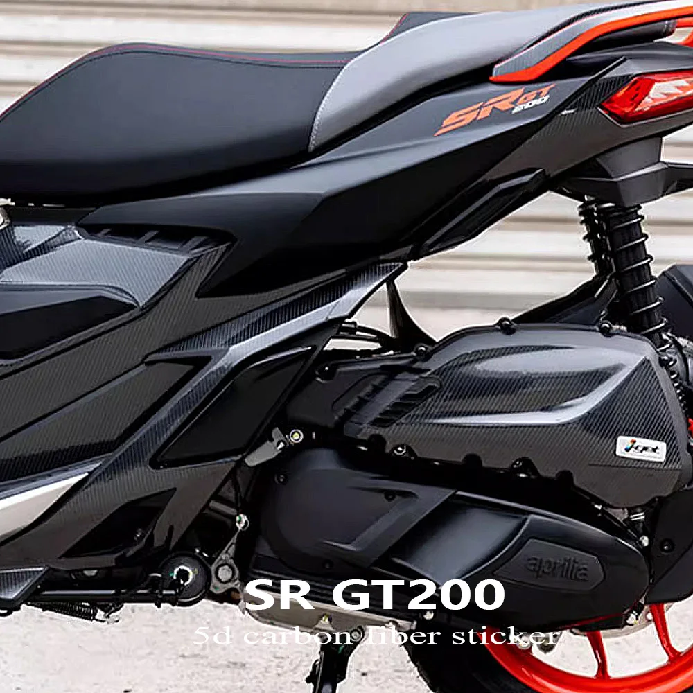 SR GT 200 Motorcycle 5D Carbon Fiber Sticker Decal Body Full Kits Decoration Sticker For Aprilia SR GT200 SR GT 200